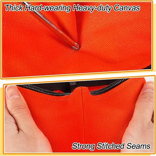 Vista 23 de ANPHSIN Paquete de 6 bolsas de lona para herramientas, juego de bolsas de herramientas resistentes de 11.2 x 7 pulgadas, organizador