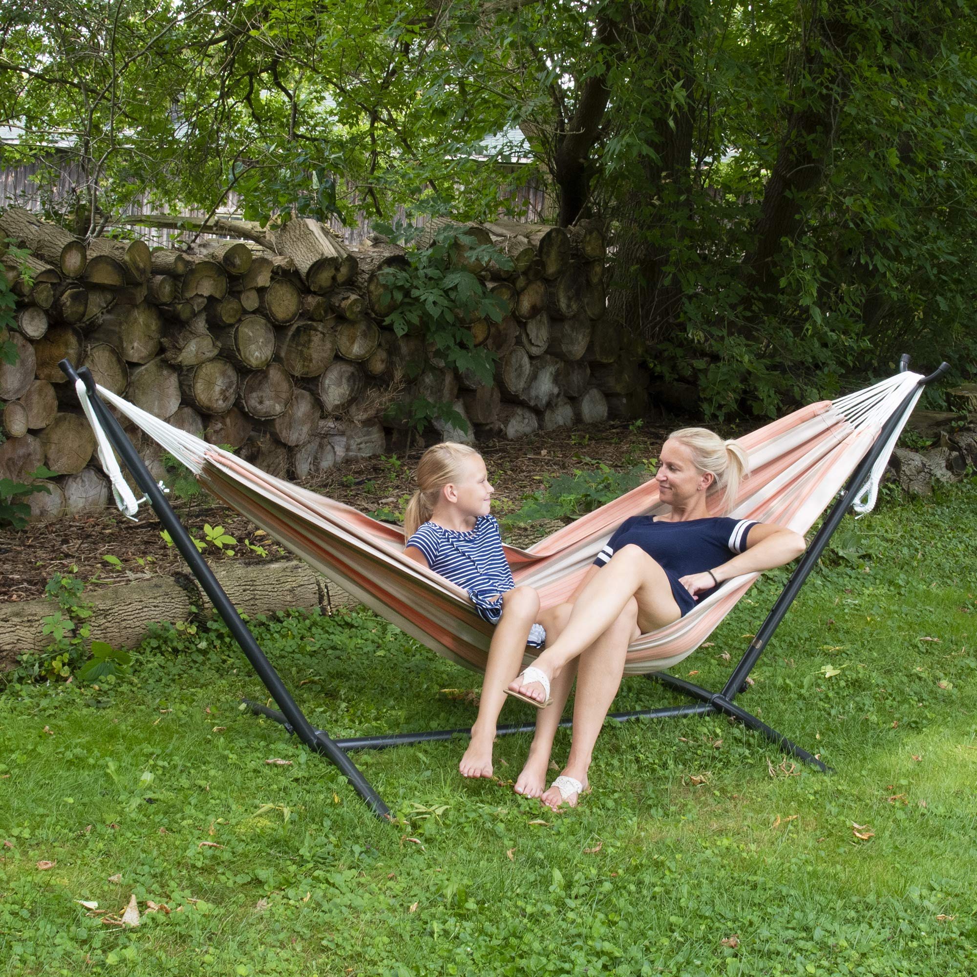 Vivere C8SUNCA Sunbrella®-Hängematte mit Gestell Cameo (8 Fuß) Garten