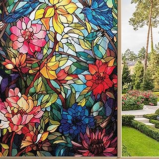 Windows Film Stained Glass Nighttime Privacy Decorative Window Film Wind...