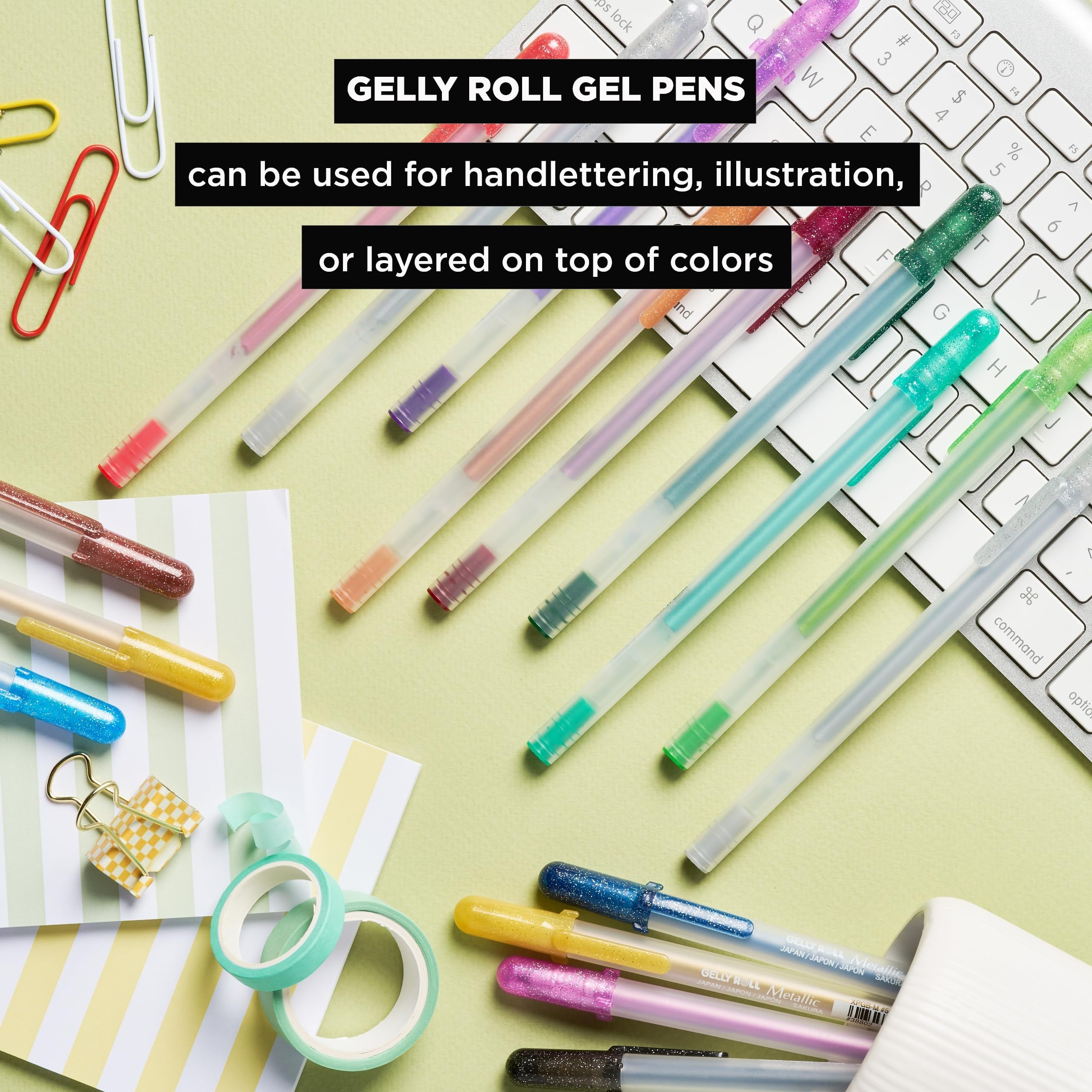 SAKURA Gelly Roll Lot de 6 stylos à pointe moyenne métallique Doré