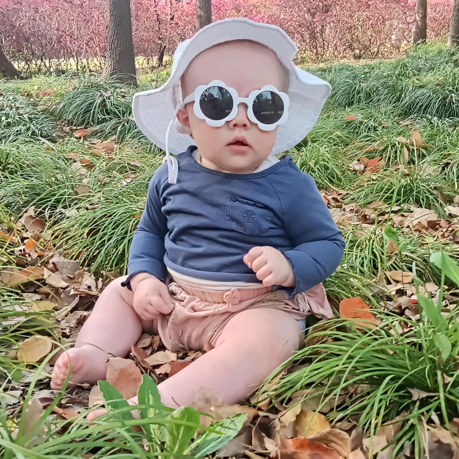 Baby & Toddler Wide Brim Sun Hats UPF 50+ Sun Protection Bucket Cap Cute Adjustable Hat in Seersucker - Image 6