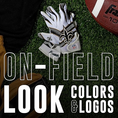 Vista 90 de Franklin Sports - Guantes de receptor de fútbol americano juvenil con logos de equipos de la NFL, palma de silicona, todos los tamaños juveniles