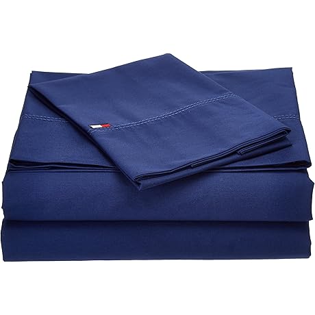 Tommy Hilfiger Signature Solid Sheet 2-Pack Standard Pillowcases in Blue