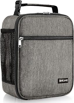 Lunch Box Insulated Lunch Bag - Durable Small Lunch Bag Reusable Adults Tote Bag Lunch Box for Adult Men Women Dark Gray