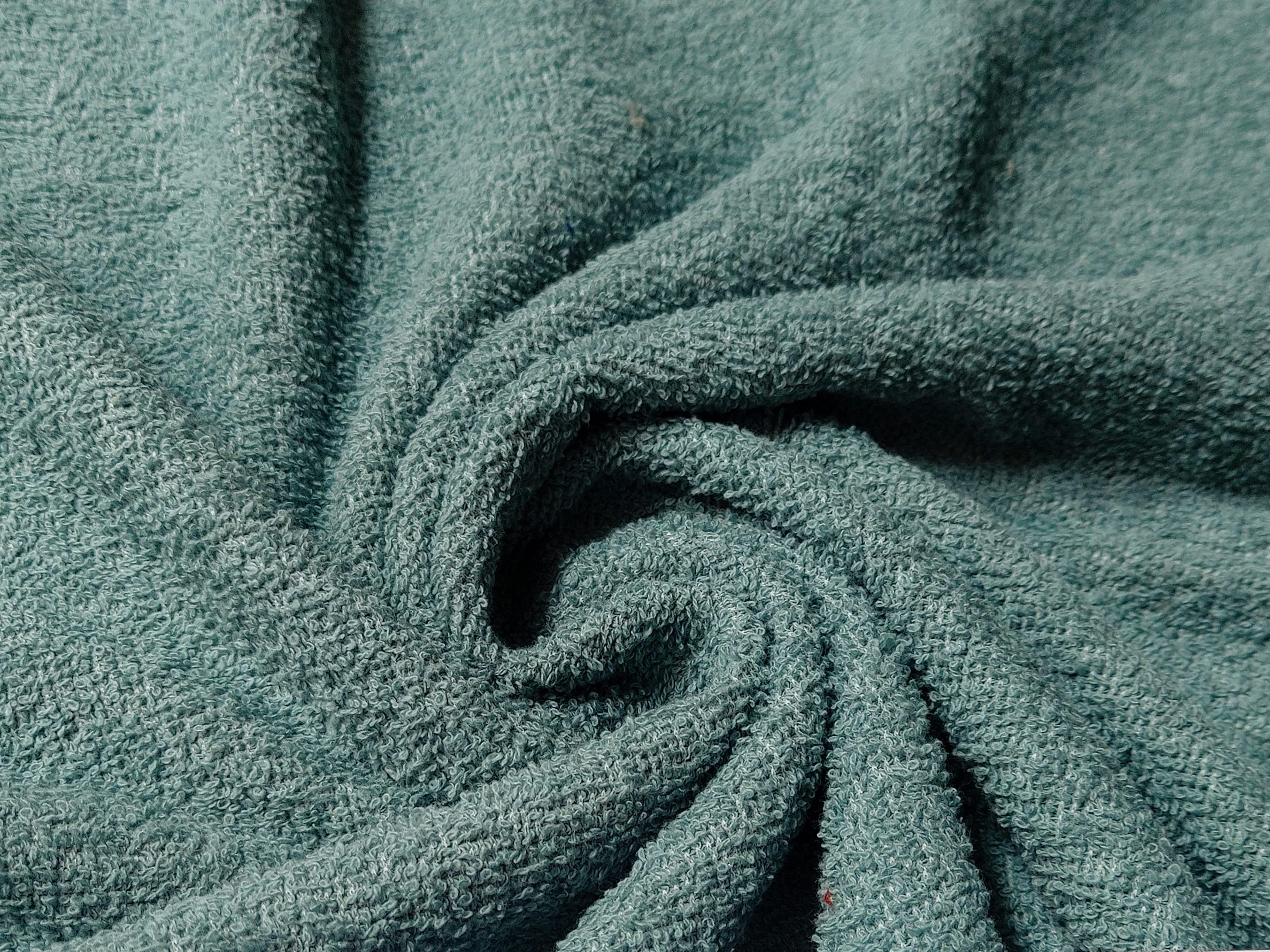 Tissu éponge double face coton menthe poudrée haute qualité 1m