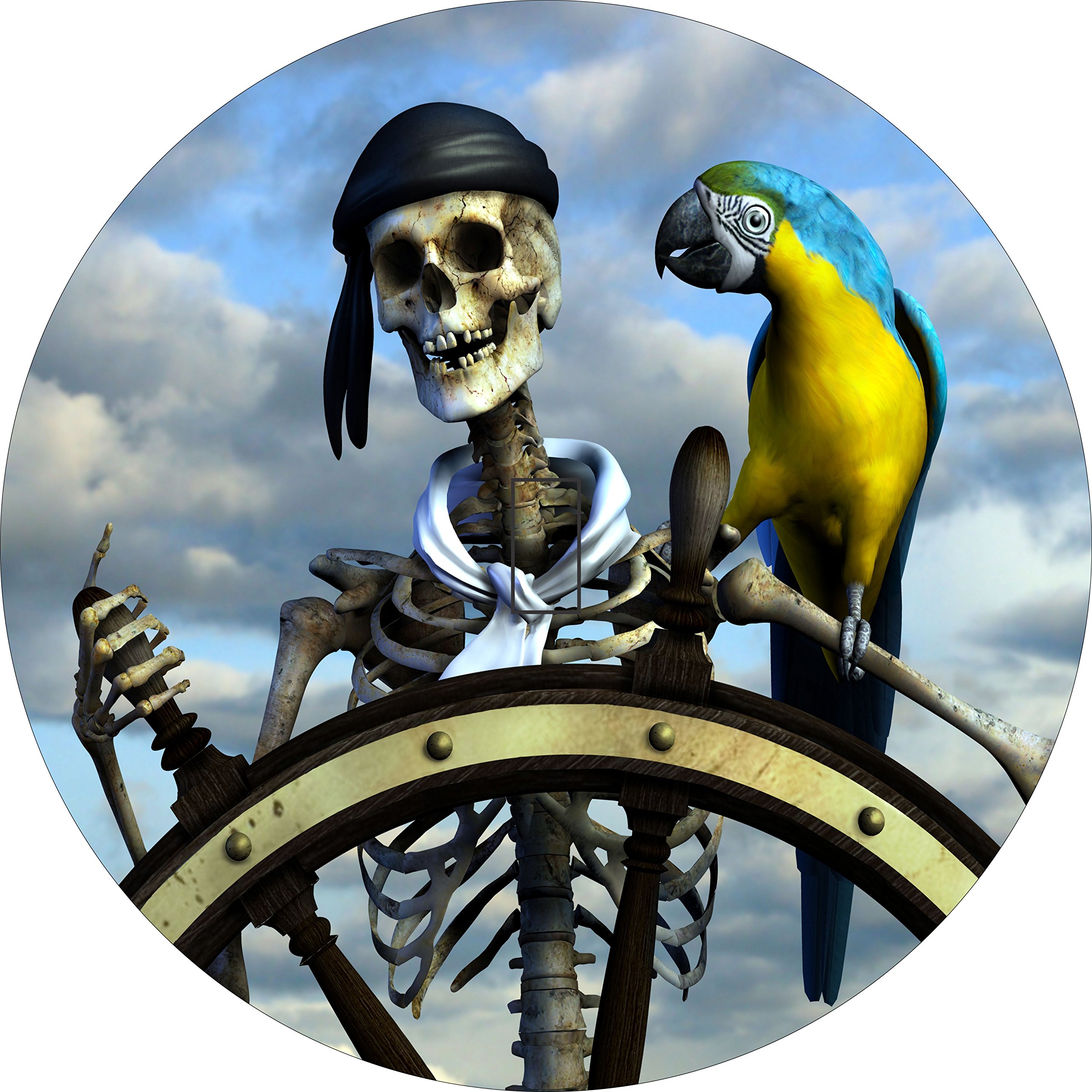 Pirate & Parrot Spare Tire Cover with Back UP Camera (Select tire Size/Back up Camera Option in Menu) Custom Sizes for Any Make Model