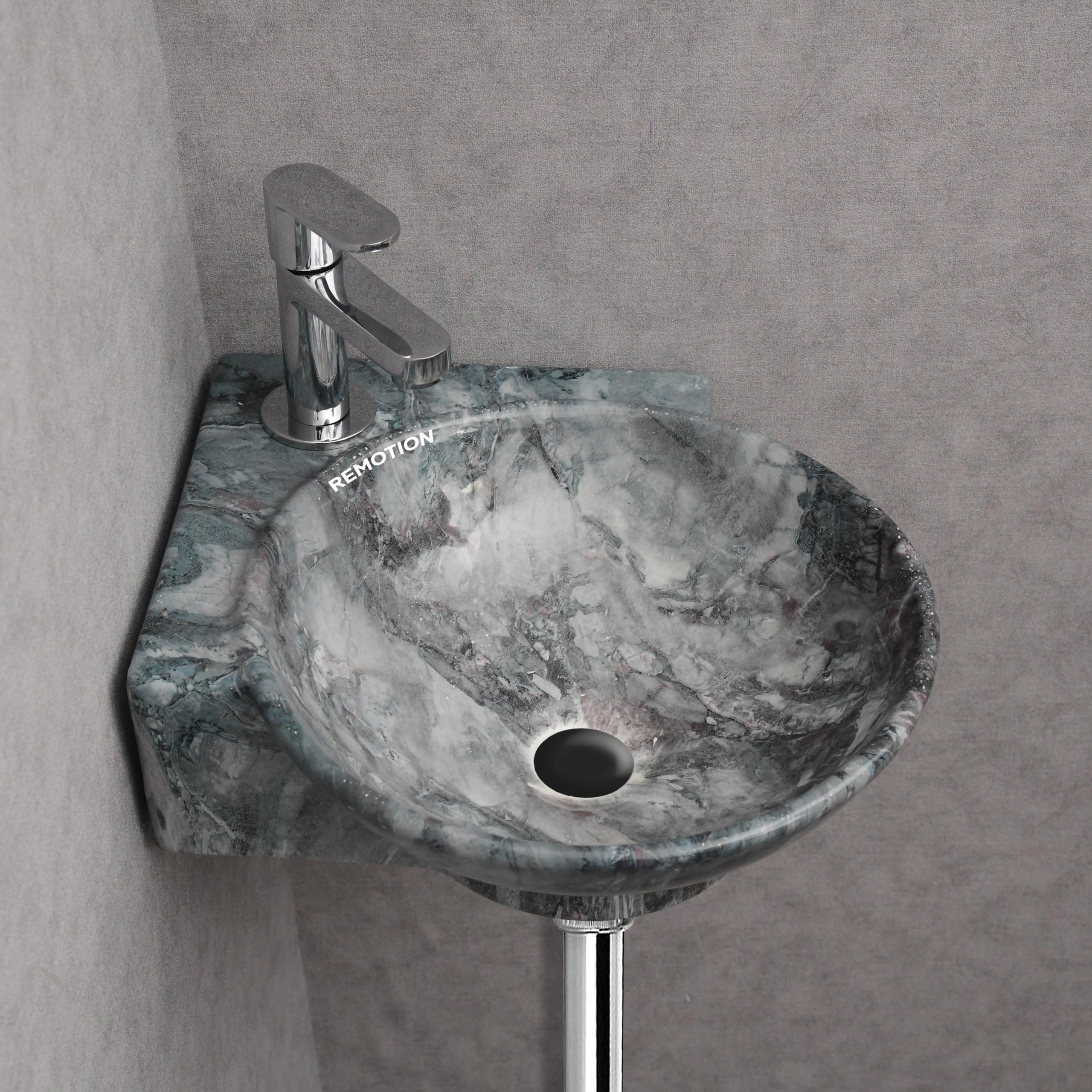 Black Gold Corner Sink - Wall Mounted Wash Basin -17 Black Gold Corner Sink - Wall Mounted Wash Basin -17