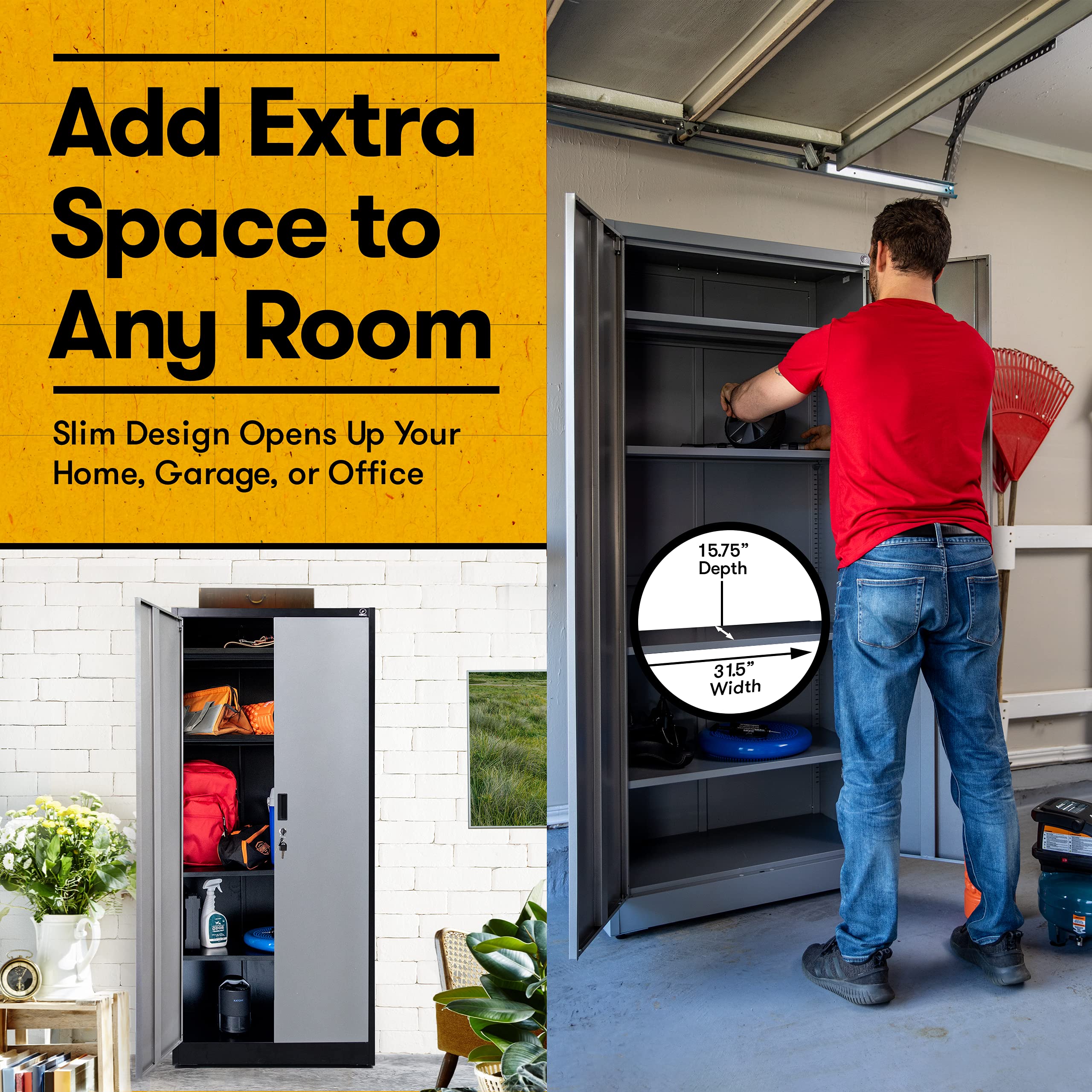 Buy Fedmax Metal Garage Storage 71inch Tall Large Steel