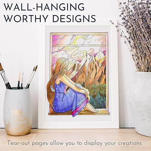 Miniatura 8 de RYVE Libro de colorear para adultos para mujeres, libro para colorear de afirmaciones y atención plena para adultos, relajación, libros para