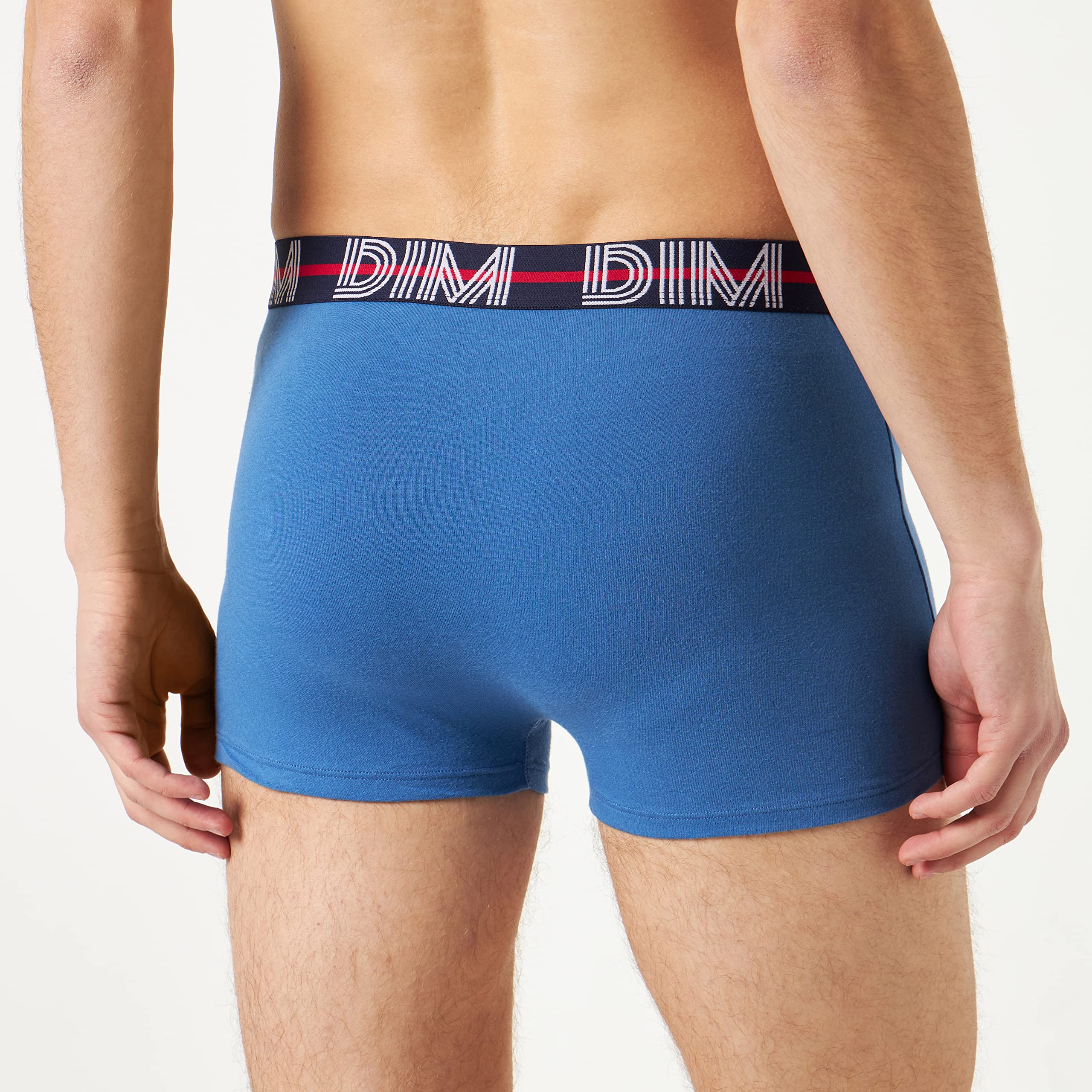 DIM Homme – Boxers Style Powerful Coton Stretch x4 | Ceinture Graphique Colorée | Confort Optimal | Coton Doux Extensible