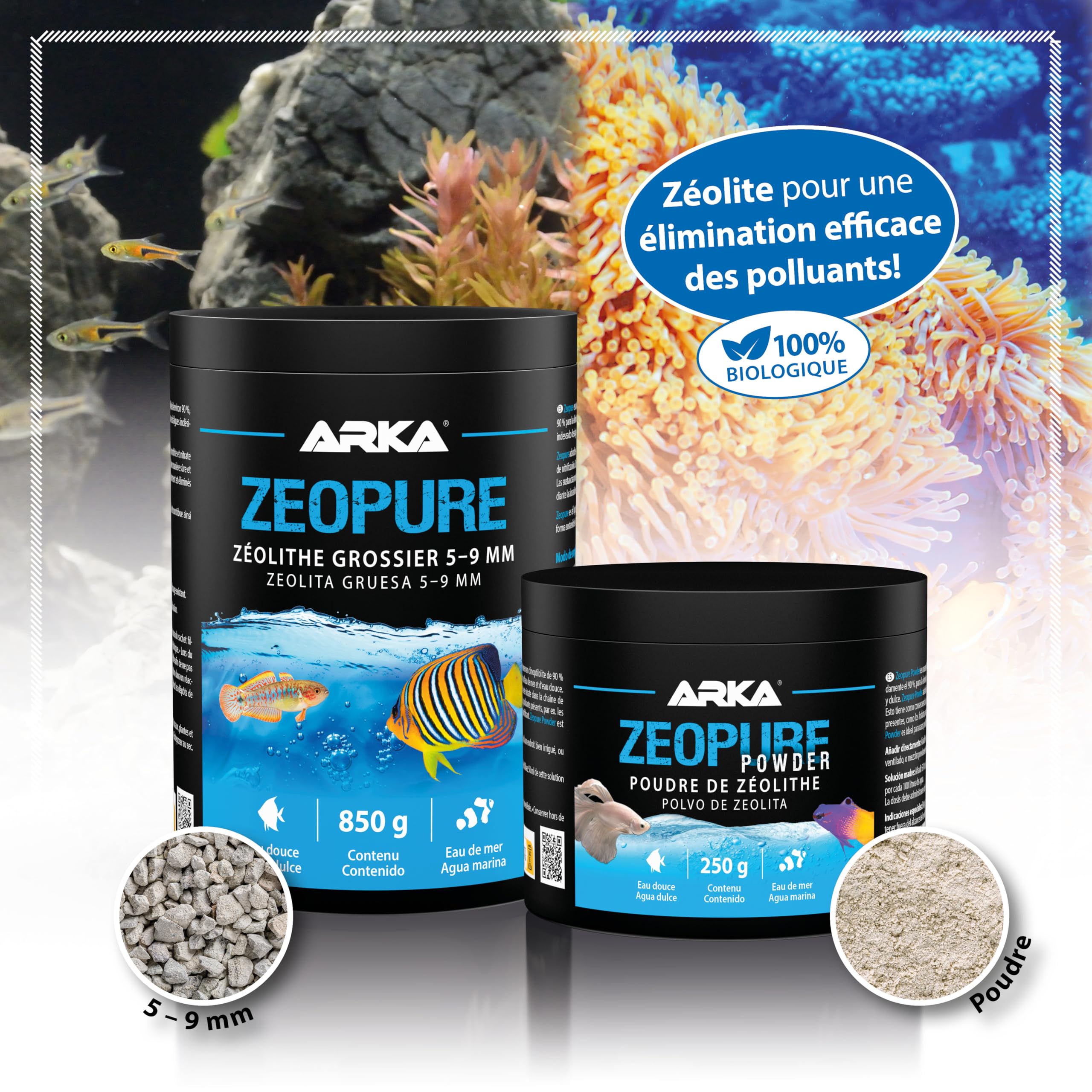 Zéolithe pour Aquarium 14 kg - Zeopure Granulés Filtrants | substrat filtrant 5-9 mm, sac inclus, limite algues, fixe ammonium, phosphates et nitrates, eau claire, eau douce, eau de mer