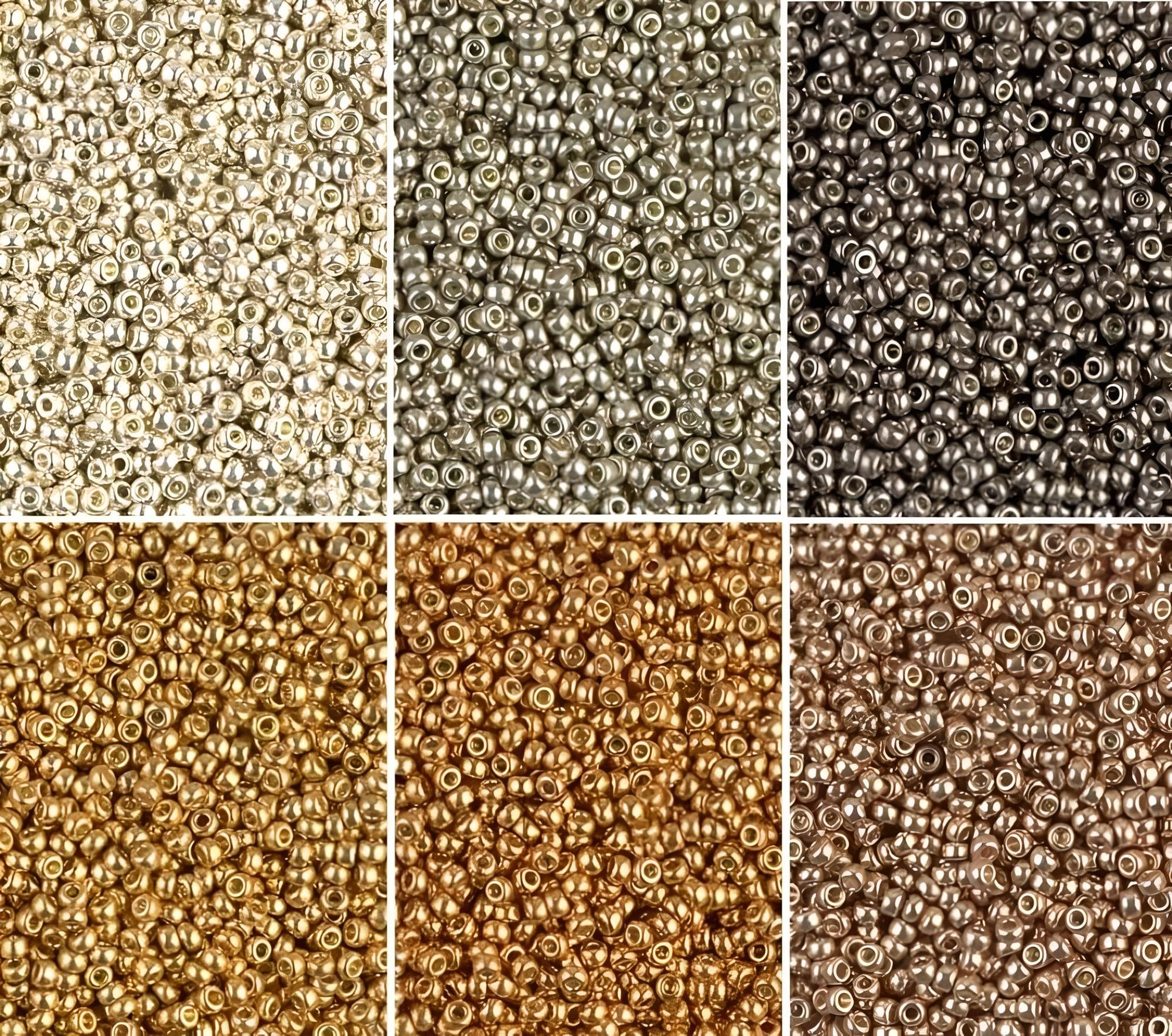 Duracoat Galvanized Metallics Set of 6 Colors, Miyuki Round Rocaille Seed Beads Size 11/0, Each in 2", 8.5 Gram Tube