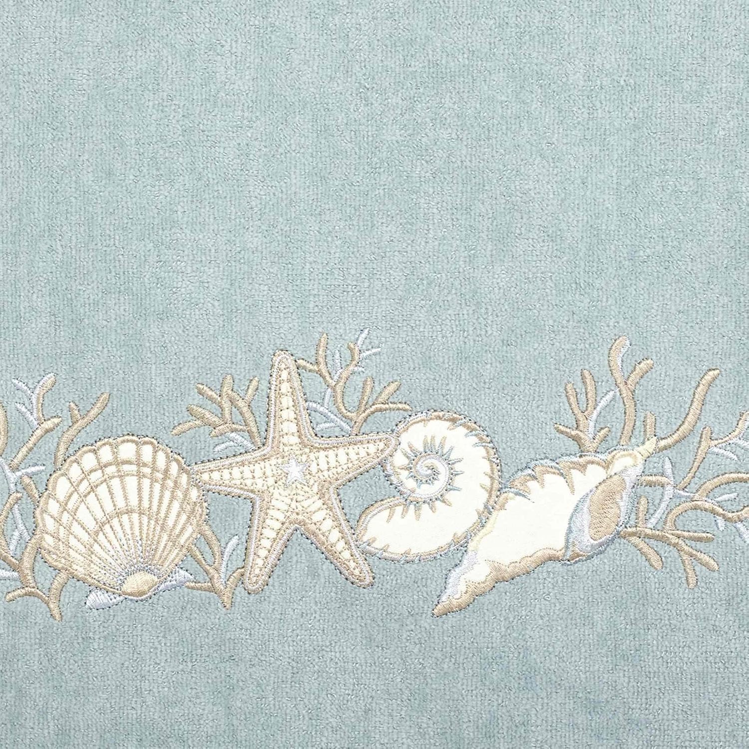 Avanti Linens - Bath Towel, Soft & Absorbent, Coastal Bathroom Essentials (Sand Shells Collection, Mineral)
