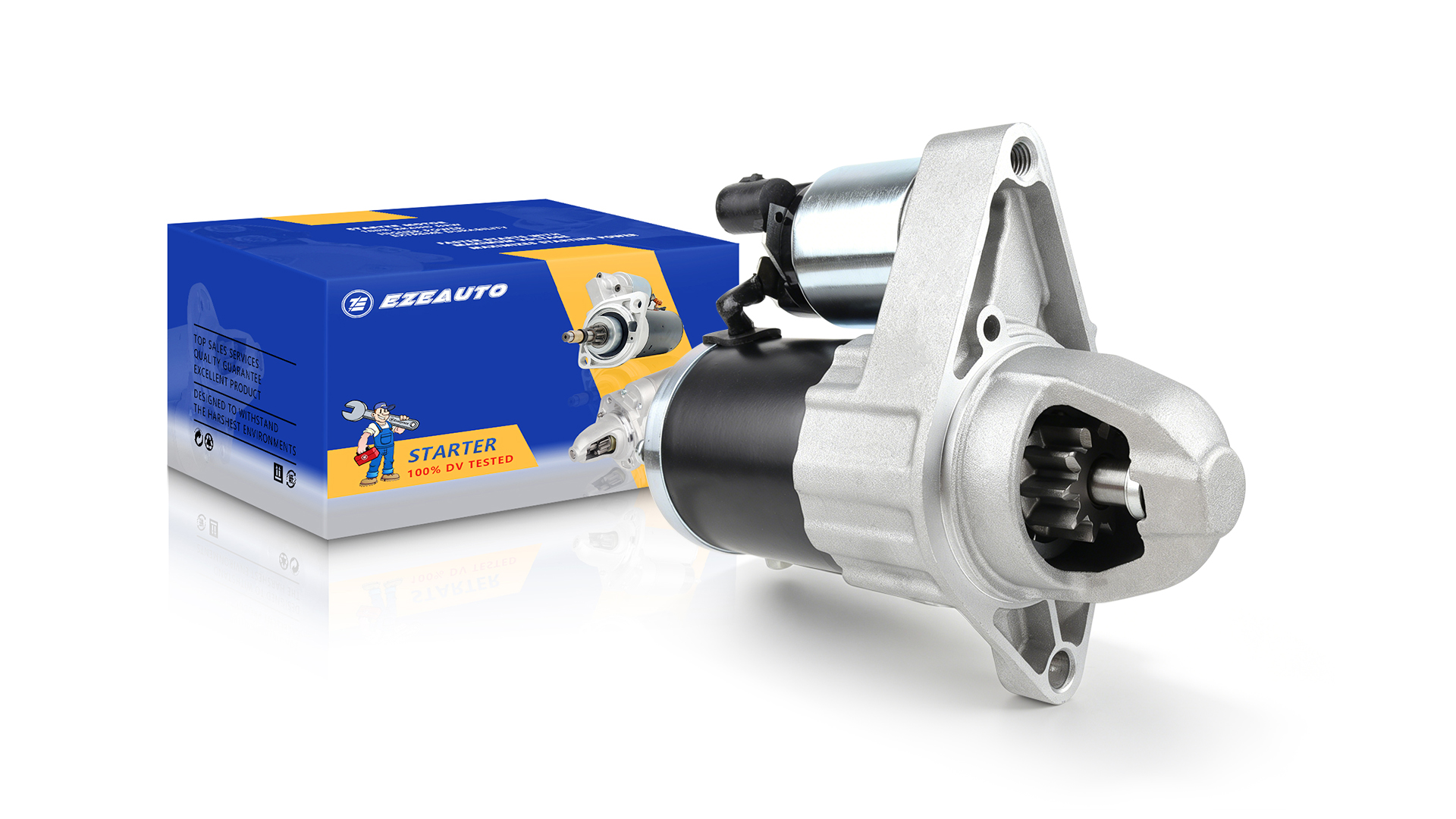 Image of Ezexpreze 19145 New Starter for Chrysler 200 15-17 & Jeep Cherokee 14-19, Renegade 15-20 & Fiat 500X 16-18 & Ram ProMaster City 15-20, L4 2.4L