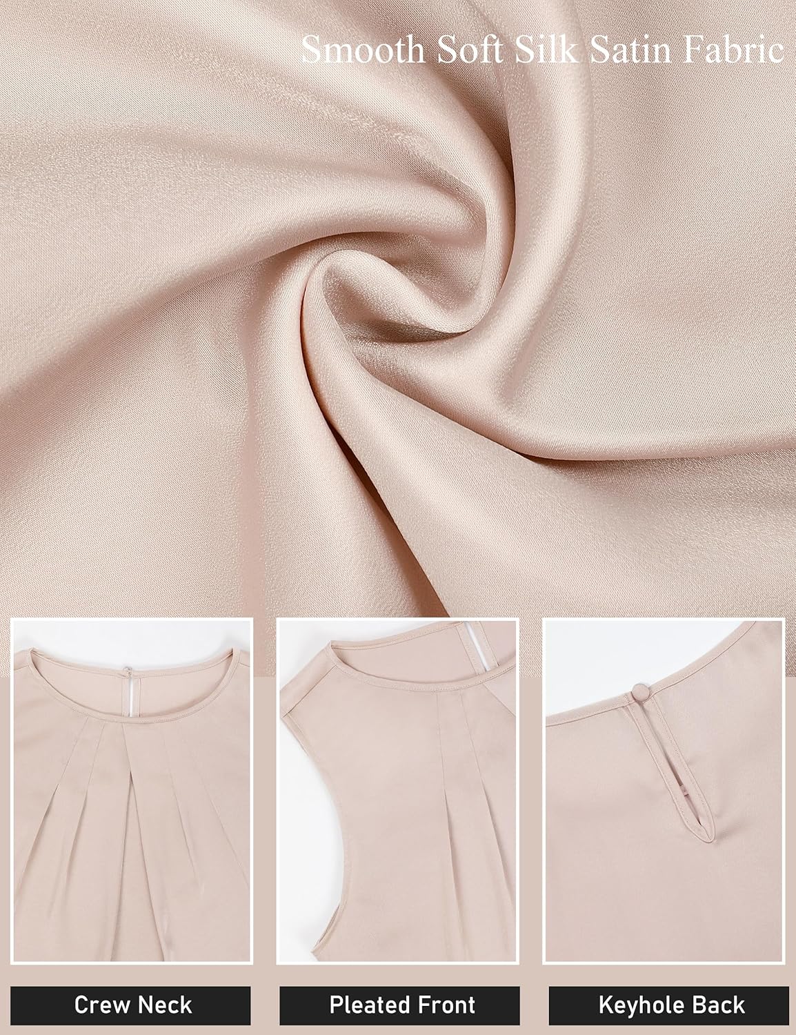 BMJL Women's Silk Satin Tank Top Summer Business Casual Outfit 2025 Sleeveless Work Dressy Shirt - Image 3