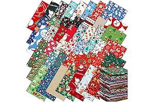 Tudomro Christmas Fabric Squares 10x10 Snowflakes Snowman Craft Fabric