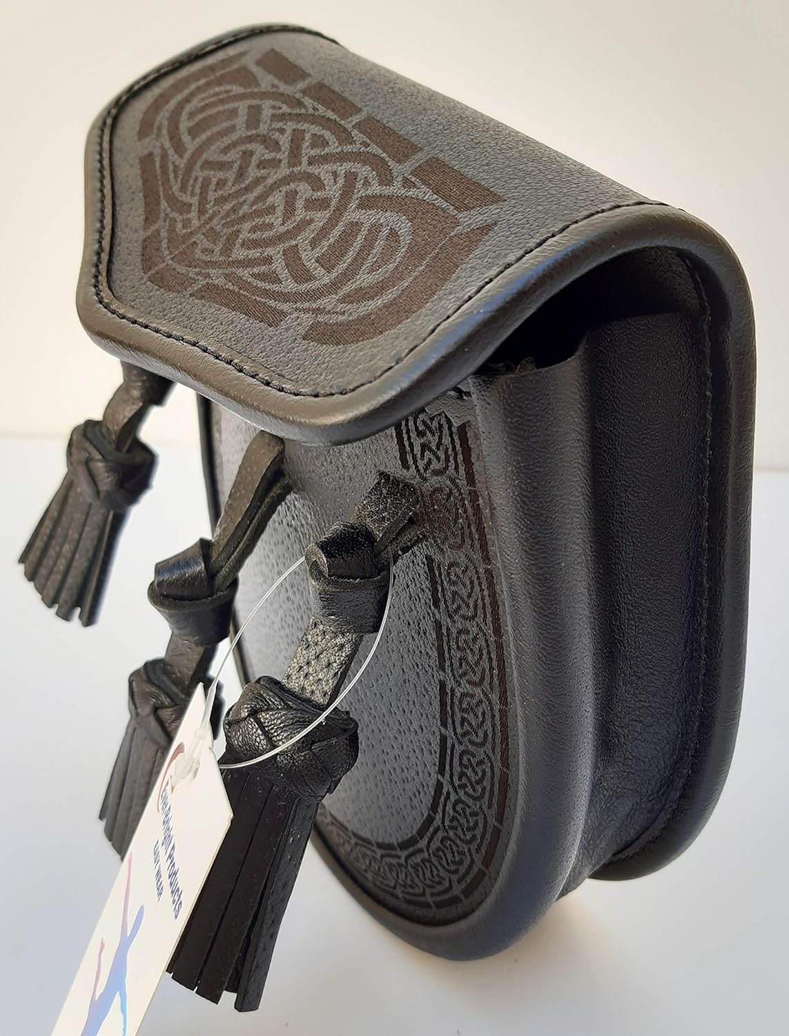 Scottish Kilt Semi Dress Sporran Genuine 100% Real Leather Knot Tassels Sporran - Image 5