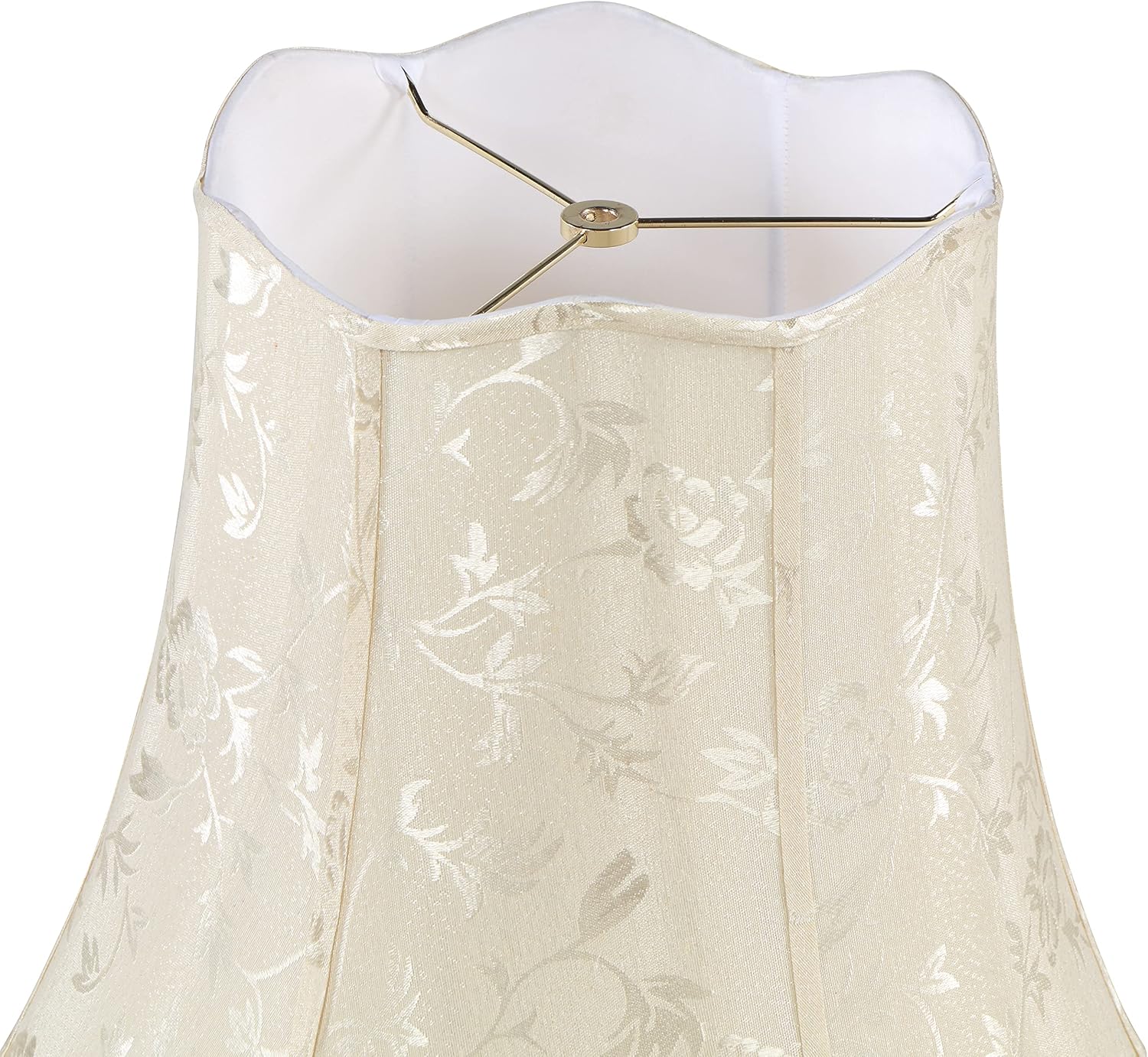 Aspen Creative 34067 Transitional Scallop Bell Shape Spider Construction Lamp Shade in Ivory, 16" wide (10" x 16" x 15")