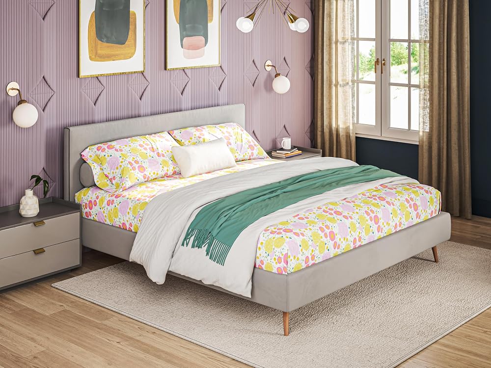 Where The Polka Dots Roam Light Floral Bedsheets Queen Size, Super Soft Wrinkle Resistant Bedding Set for Boho Room Décor, Premium Floral White Queen Bed Sheets for Girls, Teens and Master Bedrooms