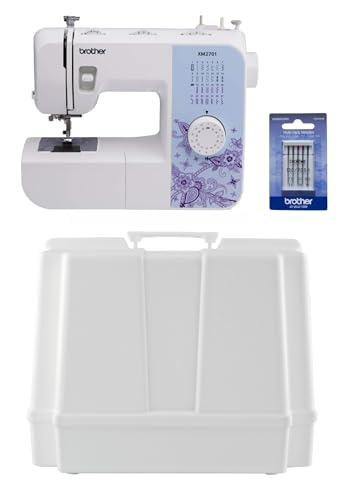 Image of Brother XM2701 27-Stitch Sewing Machine, Hard Plastic Storage and Carry Case, 5-Piece Sewing Machine Needles