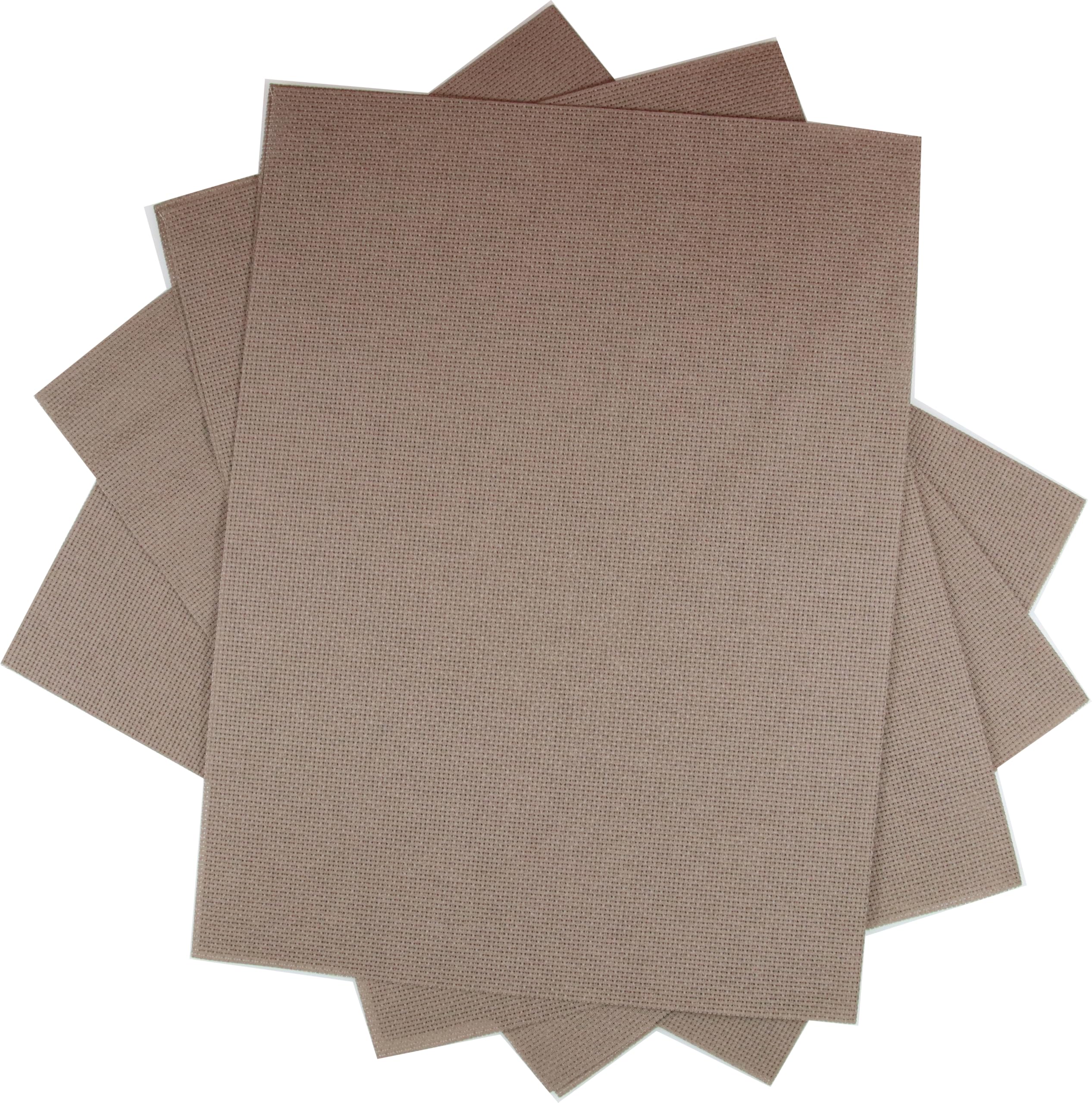 KCS 4/6 pc of 12" x 18" 30cmx45cm 16CT Counted Cotton Aida Cloth Cross Stitch Fabric (Coffee, 4 pc)