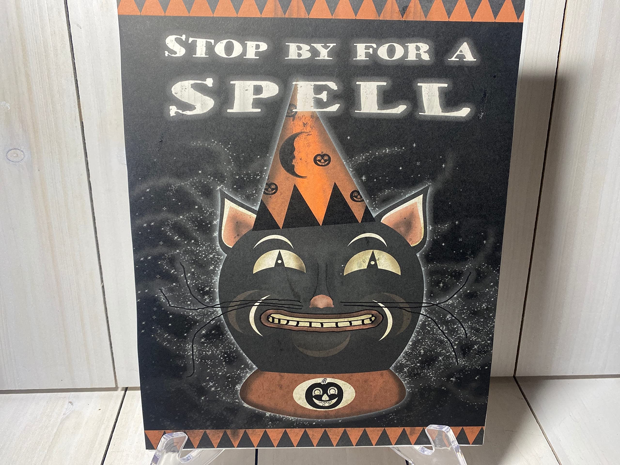 Targa Decorativa In Metallo Con Gatto Nero E Scritta Stay Positive – 20x30 Cm Per Interni Ed Esterni - 2
