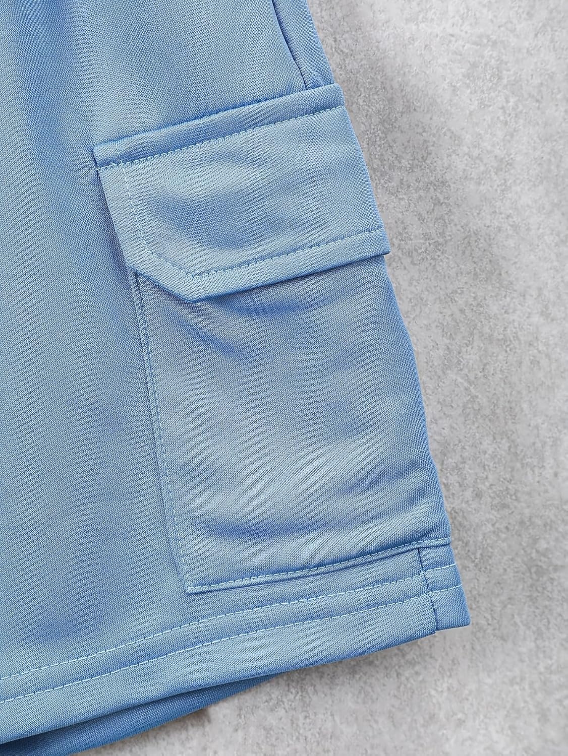 Boys 2 Pieces Clothing Shorts Set Short Sleeve Plaid Button Down Shirt and Cargo Shorts Set 4-12Y - Image 6