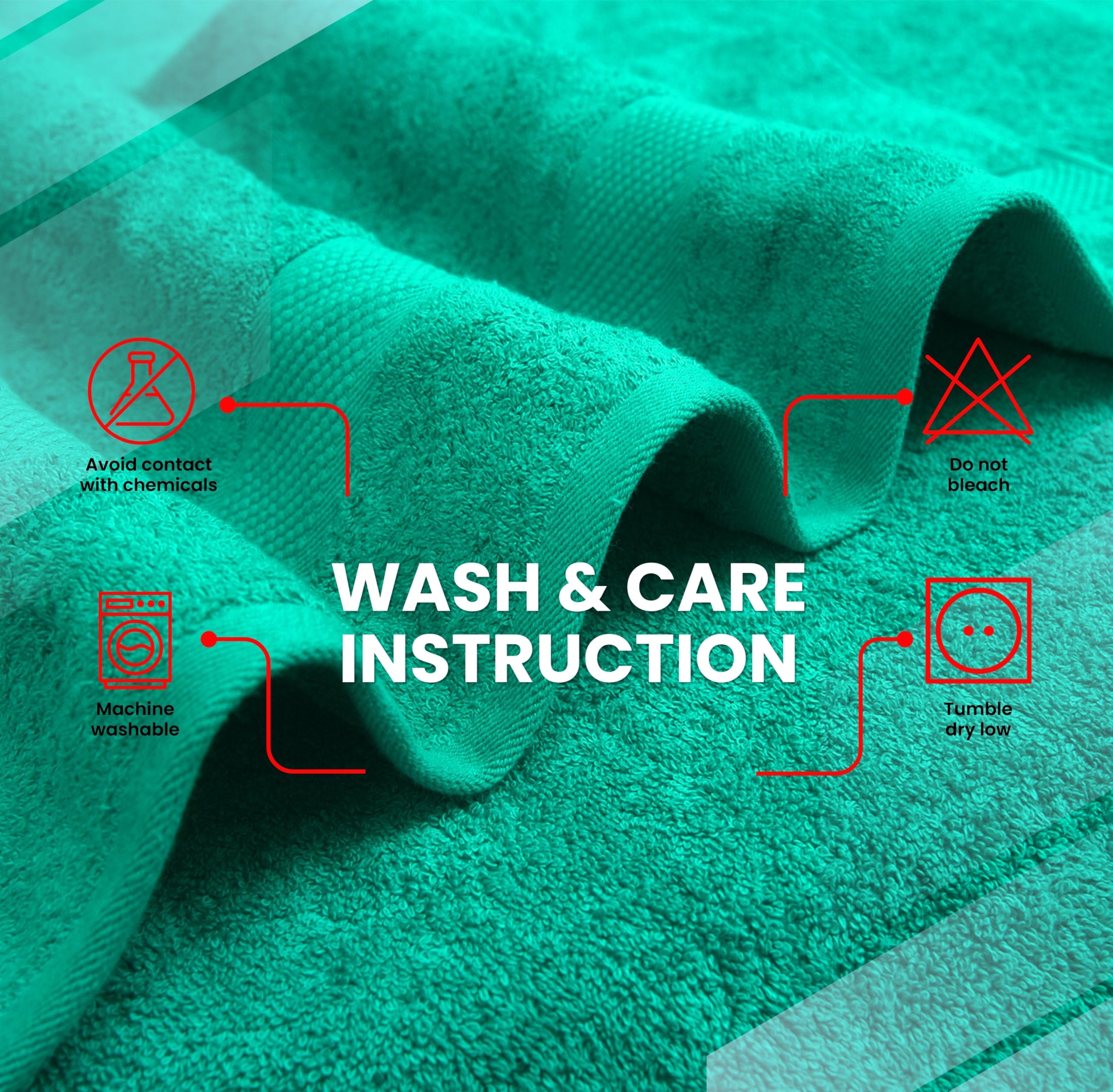Infinitee Xclusives Set di asciugamani di lusso in 100% cotone, set di 8 asciugamani da bagno (2 asciugamani da bagno, 2 asciugamani per le mani, 4 salviette) - asciugamani morbidi e assorbenti per il