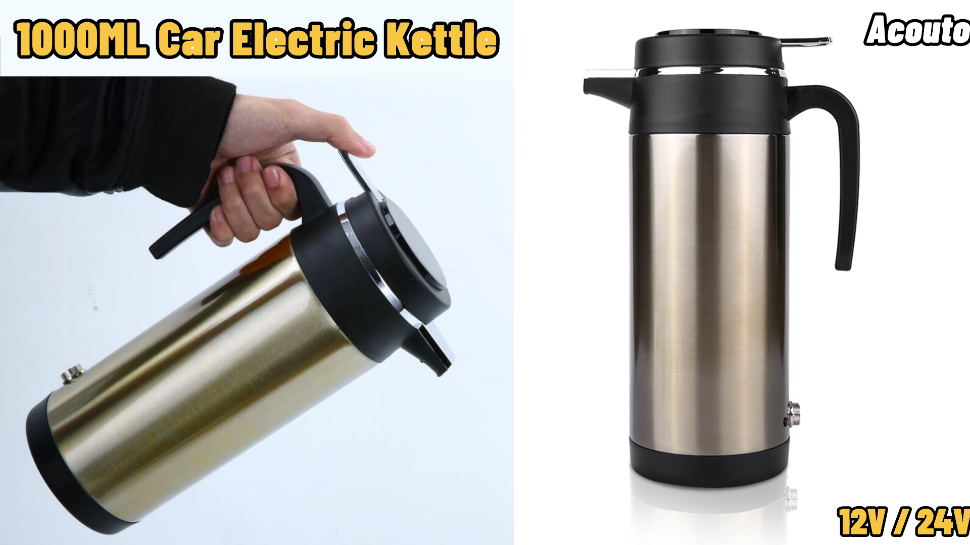 Tetera eléctrica para auto Acouto 1000ml 24V acero inox miniatura 7