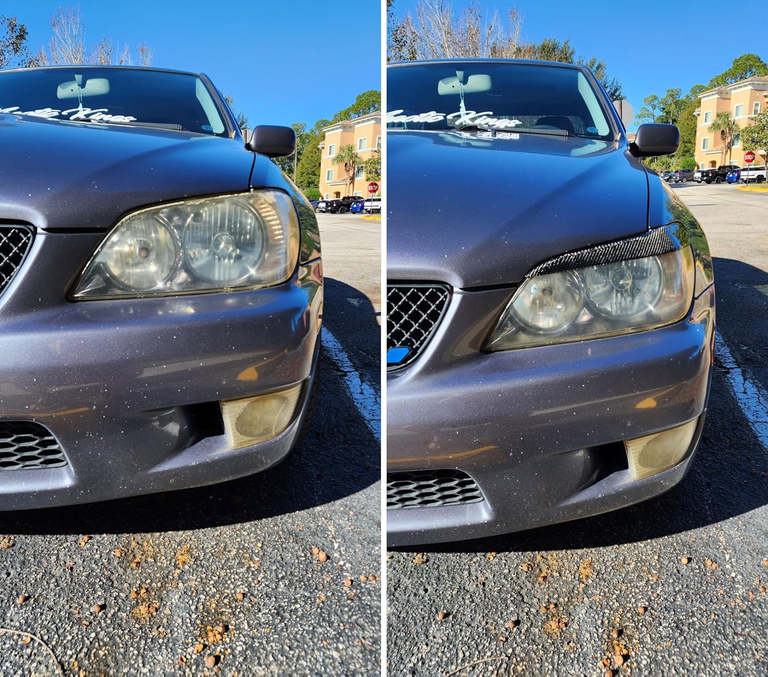 Real Carbon Fiber Eyelid Eyebrow Eye Lid Brow Headlight Light Cover for Lexus is IS200 IS300 Altezza XE10 C# 1998 1999 2000 2001 2002 2003 2004 2005