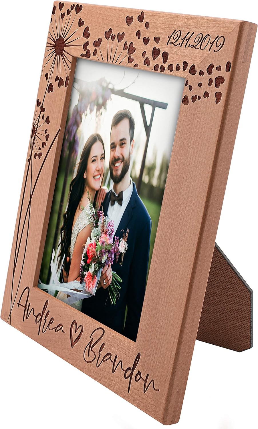 Be Burgundy Valentines Day Gifts for Her, Personalized Wedding Picture Frame 5x7 - You & Me, Romantic Wedding Gifts for The Couple, Custom Wedding Photo Frame, Anniversary, Engagement, Mr & Mrs Gifts