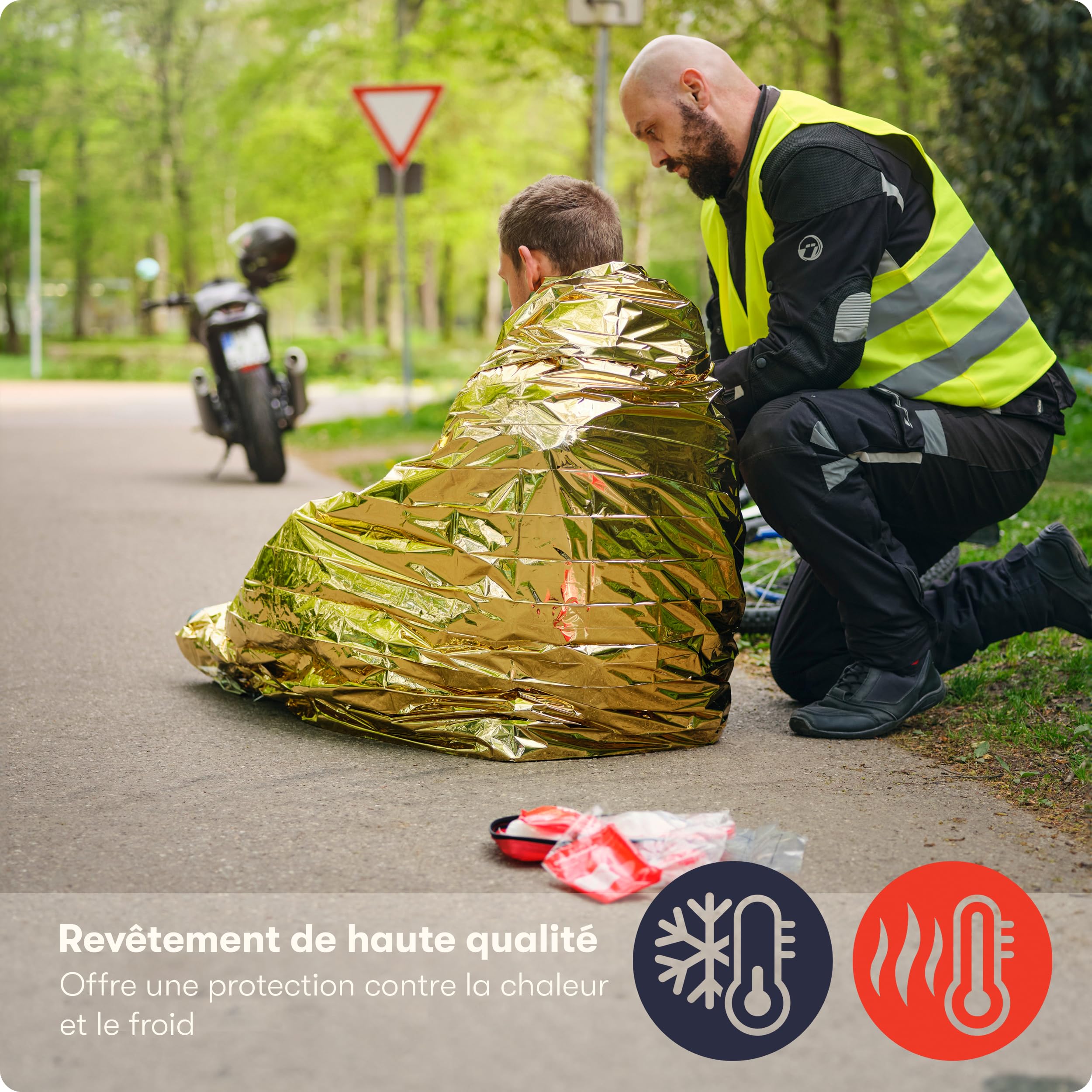 PURAHELP® Couverture de Survie [Lot de 10] - 210 x 160 cm | Couvertures d'Urgence pour Premiers Secours, Randonnée & Voiture - Imperméable pour Camping, Outdoor & Urgences