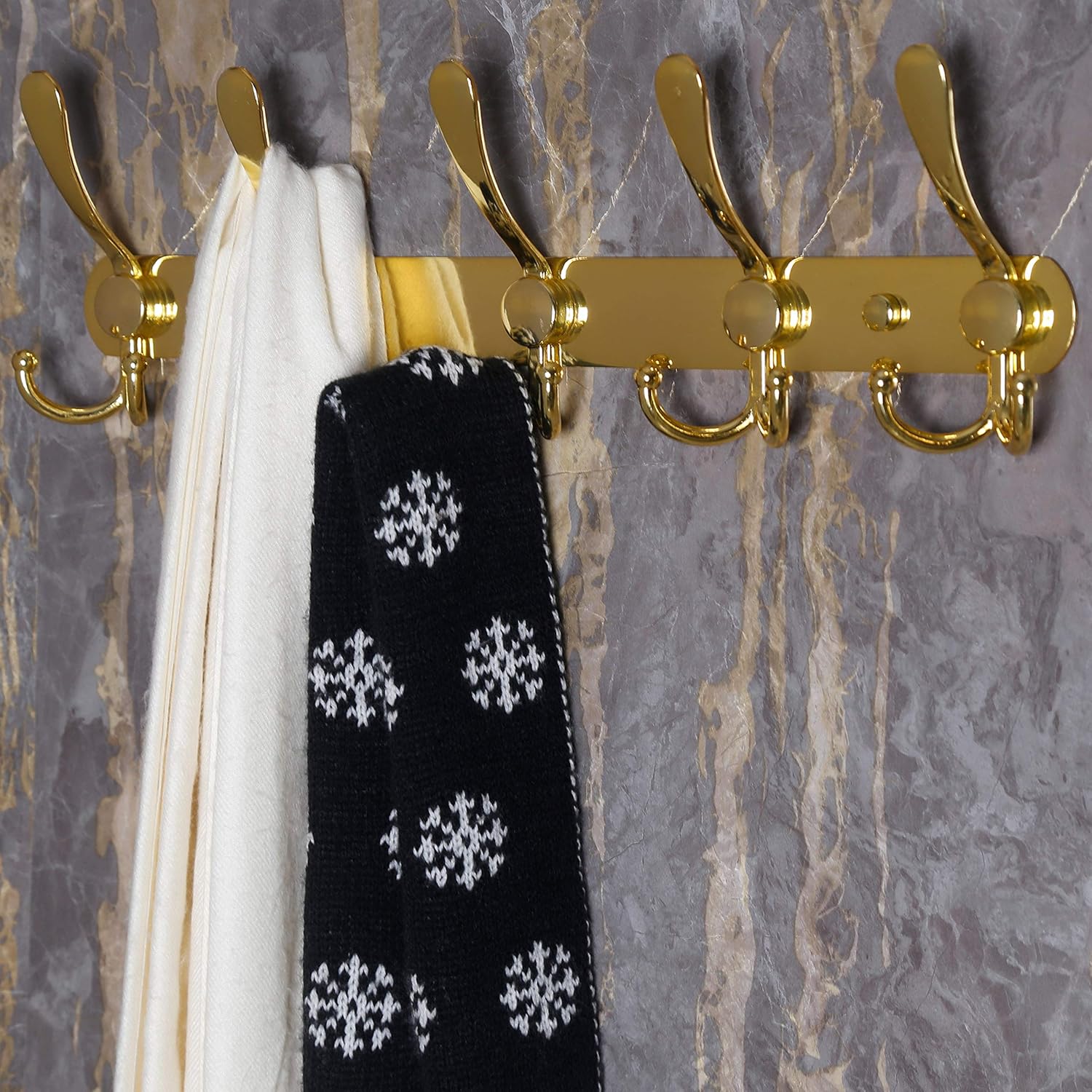 Dseap Coat Rack Wall Mounted, 5 Tri Hooks, Heavy Duty, Stainless Steel - Image 3