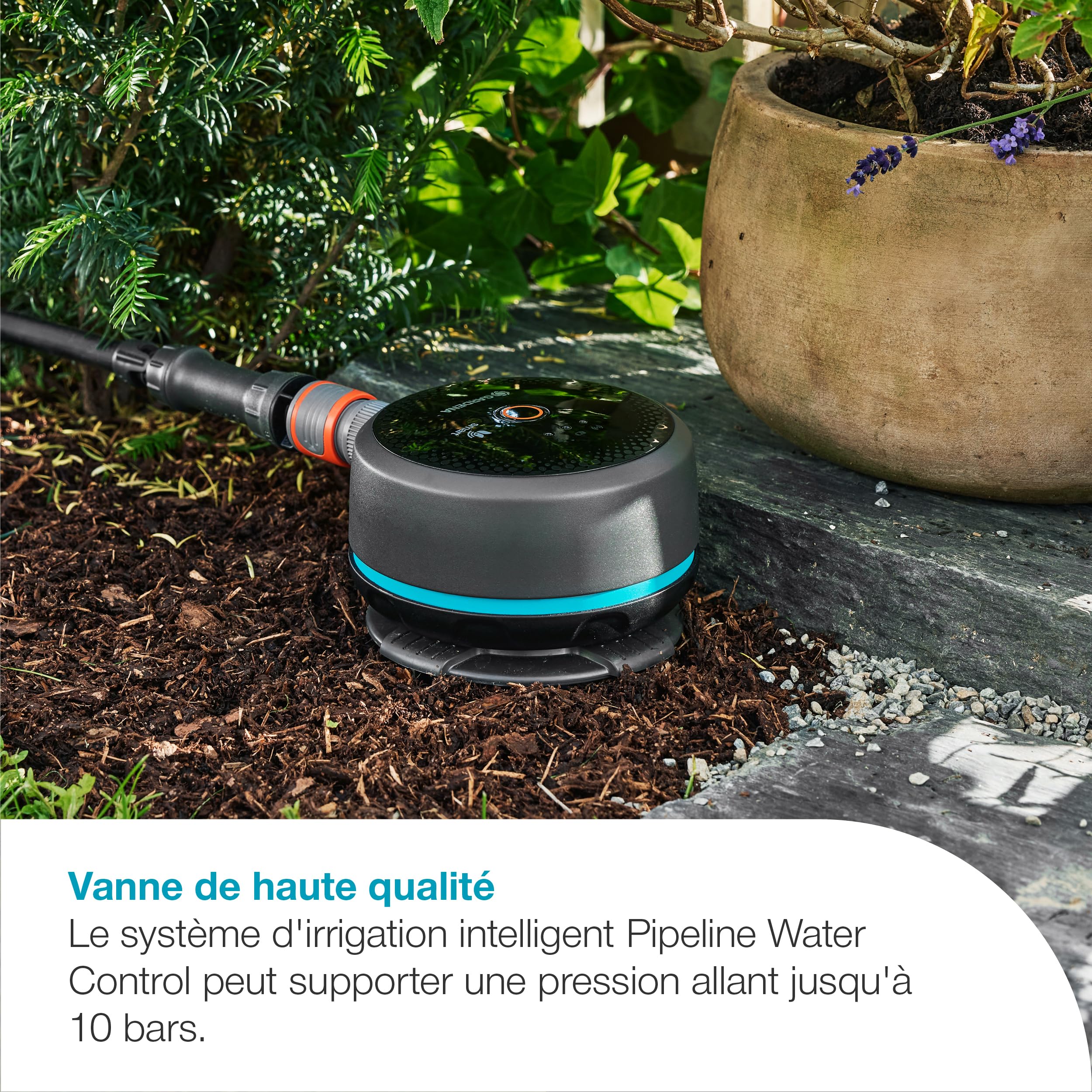 Gardena Smart Pipeline Pipeline de contrôle de l'eau ; contrôles de l'eau ; Smart : Irrigation basée sur Les données, Intégration de la Maison Intelligente*(19050-20)