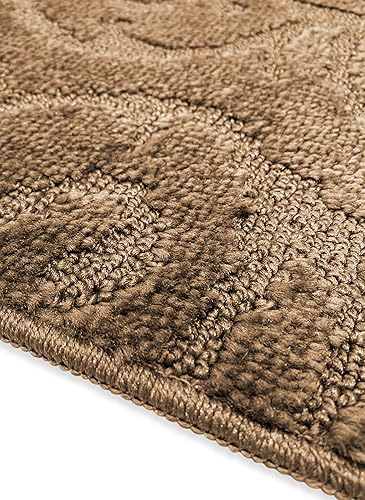 Vista 90 de Alfombra lavable a máquina para cocina y baño, diseño de voluta, color gris, respaldo antideslizante de gran