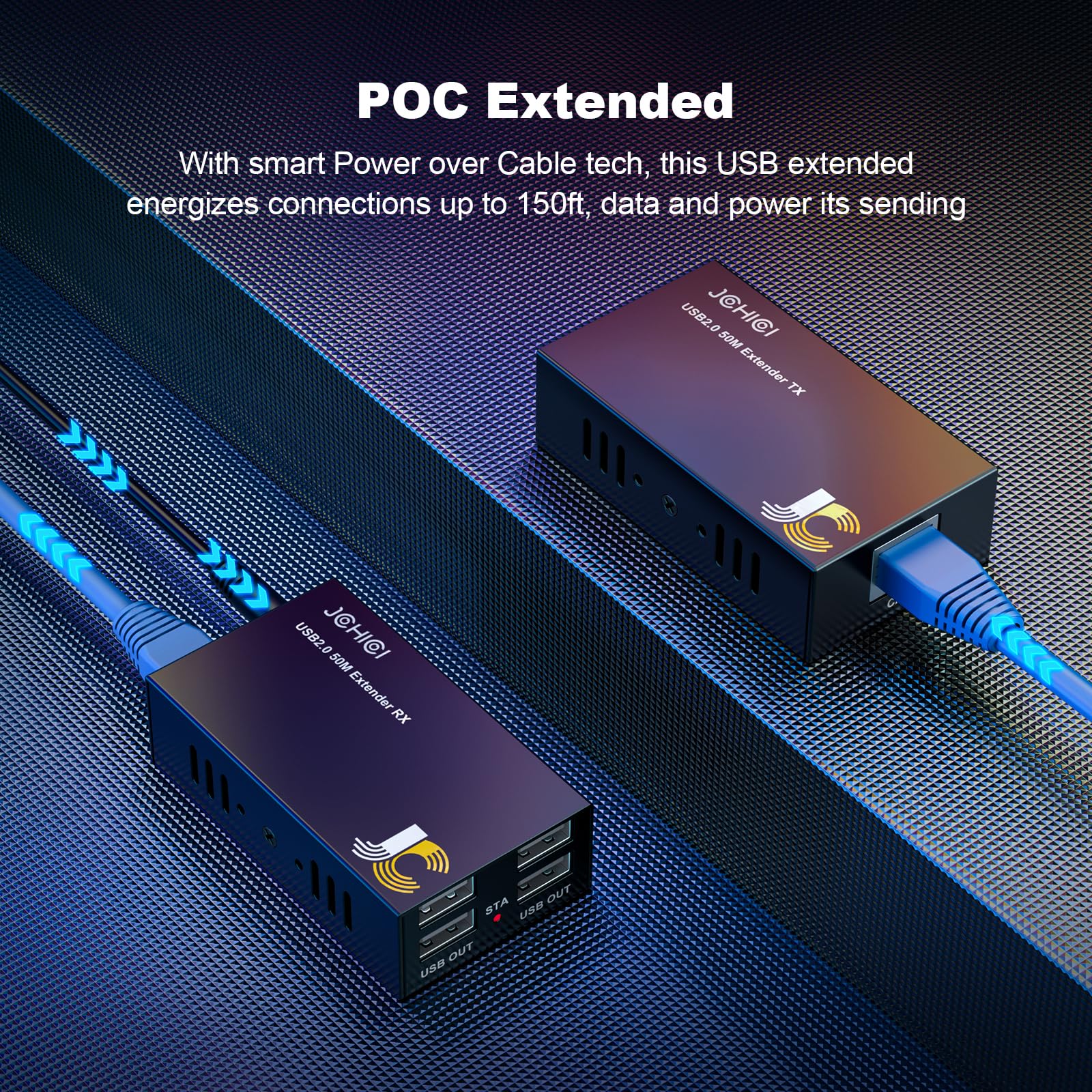 Amazon.com: USB Extender Over Cat6/7 Up to165ft/50M, JCHICI 4 USB