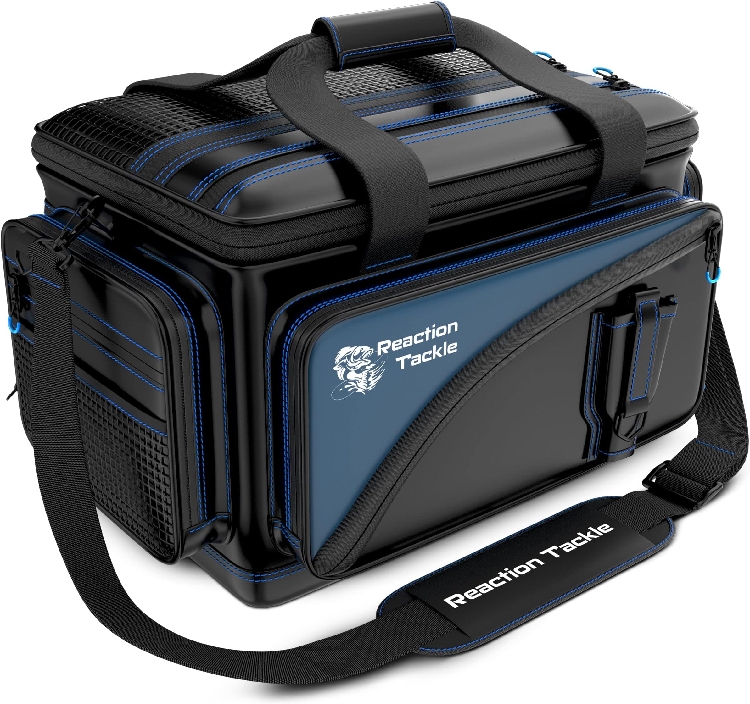 Fishing Tackle Bag โ Salt Water Resistant Fishing Bag, 1000D PVC Waterproof Material, Tackle Box Organizer with Dividers for 3600 or 3700 Trays