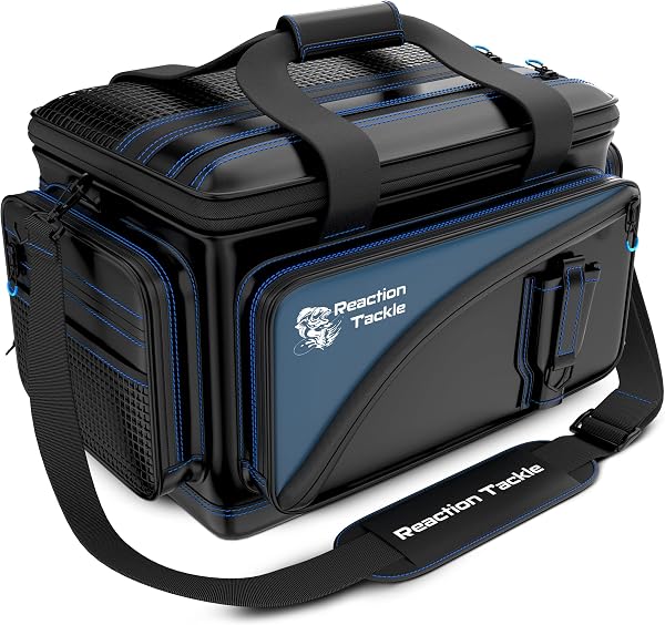 Reaction Tackle Fishing Tackle Bag – Salt Water Resistant Fishing Bag, 1000D PVC Waterproof Material, Tackle Box Organ