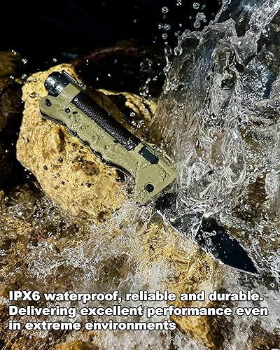 Miniatura 8 de VIPERADE VAK6 Multiherramienta de supervivencia con cuchillo plegable, linterna LED, encendido por pulso y generador de manivela, cuchillo