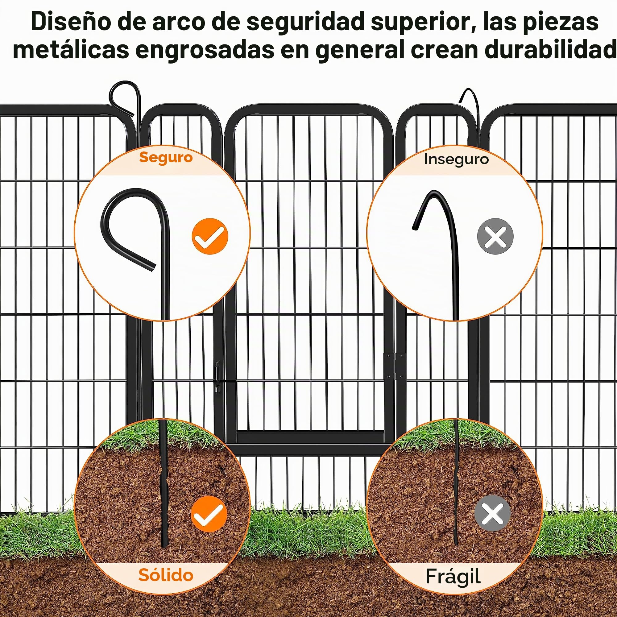 Yaheetech Parque para Perros 6 Piezas 80 X 100 cm Corral Metálica Plegable para Mascotas Interior Exterior Jardín