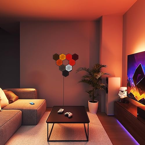 Miniatura 3 de Nanoleaf Shapes WiFi and Thread Smart RGBW - Paquete de expansión de 16 millones de luces LED de color regulables para juegos y decoración del hogar