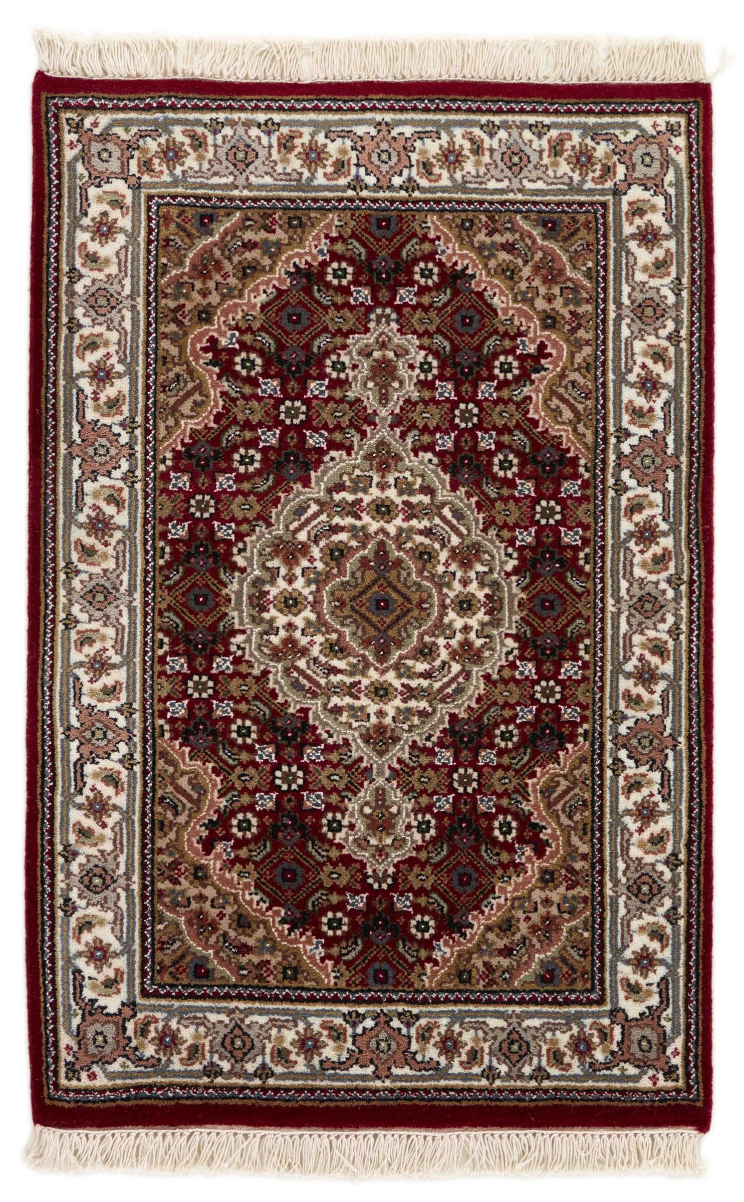 Tapis Indo Tabriz 62x95 cm, tapis d'Orient en laine noué à la main
