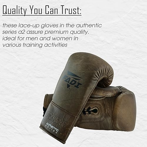Miniatura 5 de Authentic Series A2 - Guantes de boxeo unisex con cordones, piel de vaca auténtica, óptimos para boxeo, artes marciales, artes marciales y sparring