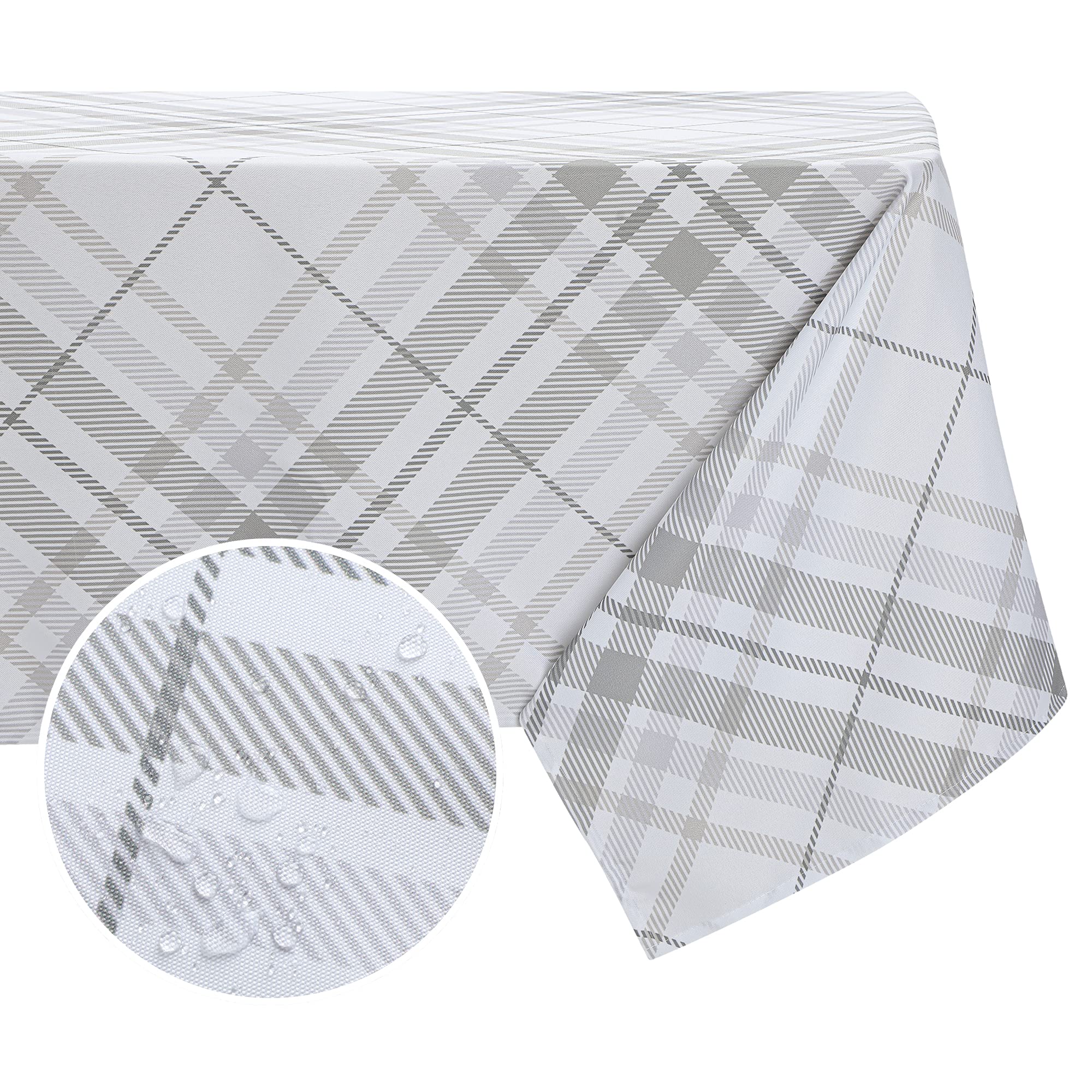 Waterproof Tablecloth Heavy Duty Polyester Table Cloths Rectangle 60 x 84 Inch for Kitchen Dining - Tabletop - Decoration - Parties - Weddings - Thanksgiving - Christmas