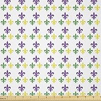 Vista 39 de Ambesonne The Yard, muñecas japonesas Kokeshi con estampado de flores de Sakura, estampado cultural, tela de punto elástico para ropa, costura