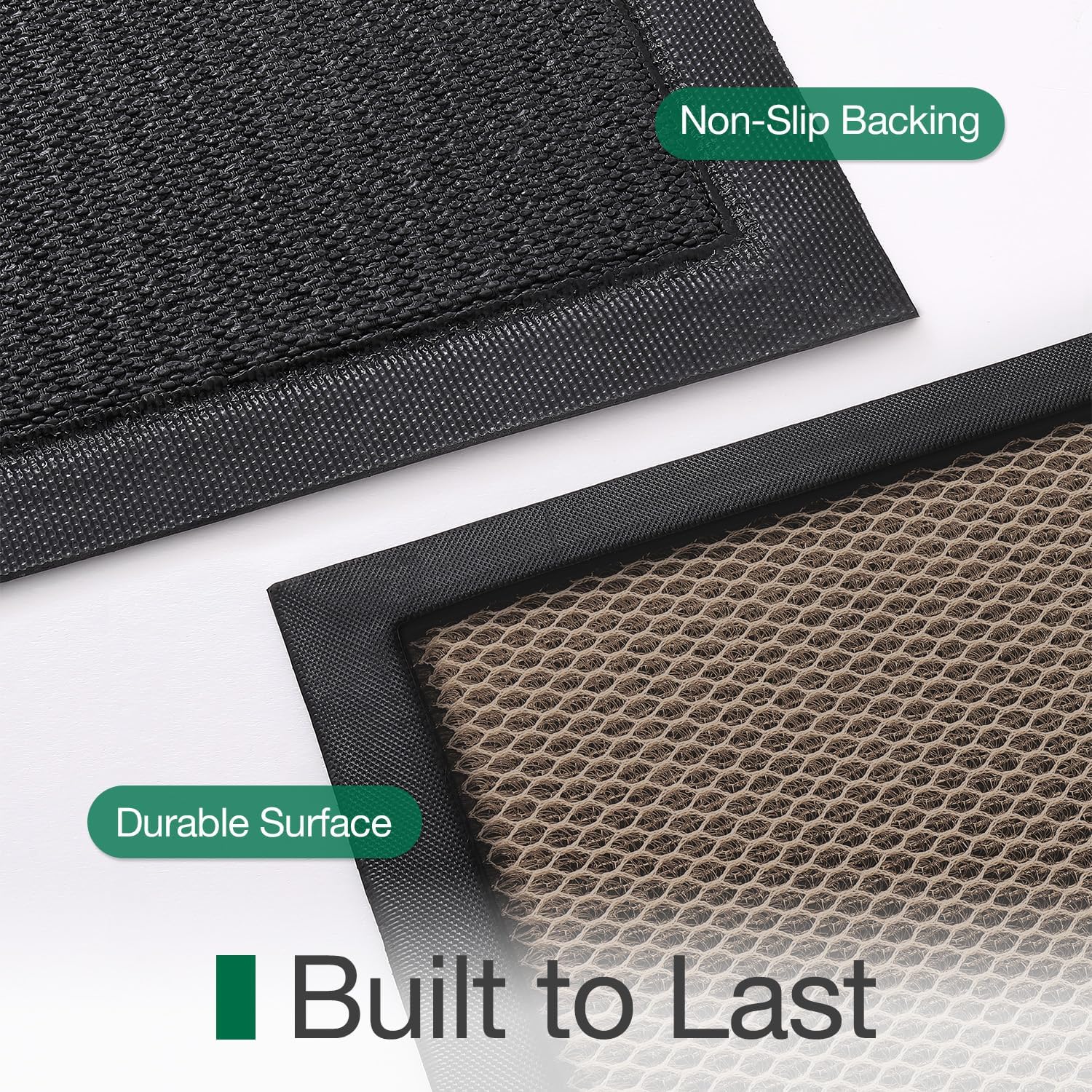 LUMI Outside Welcome Door Mat 24x36, Non Slip Durable Rubber Entrance Doormat, Low Profile Easy Clean Mats for Front Back Door Entryway Porch Garage, Hello - Image 8