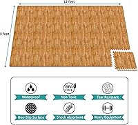 Vista 8 de Sorbus Losetas de suelo de madera veteada, esteras de espuma EVA entrelazadas, losetas de 3/8" de grosor para suelos de madera, esteras de ejercicio