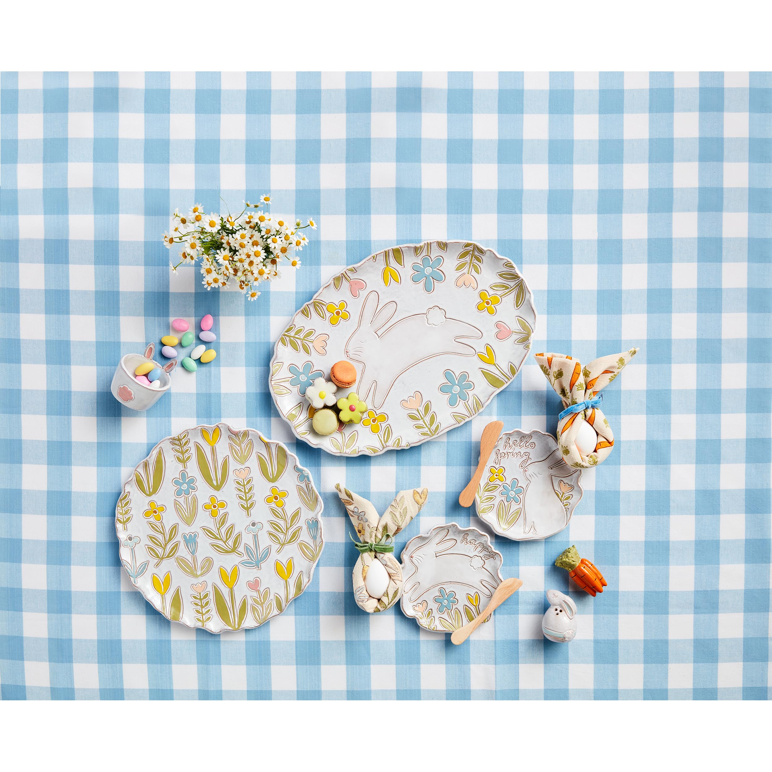 Mud Pie Bunny App Set, plate: 6.5