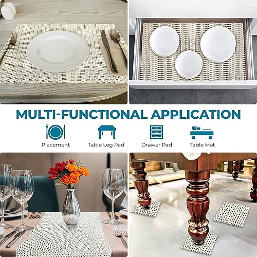 Miniatura 8 de Superior Almohadilla de goma texturizada, de alta calidad, fácil de instalar, ligera, con agarre fuerte, reversible, color beige, protección de