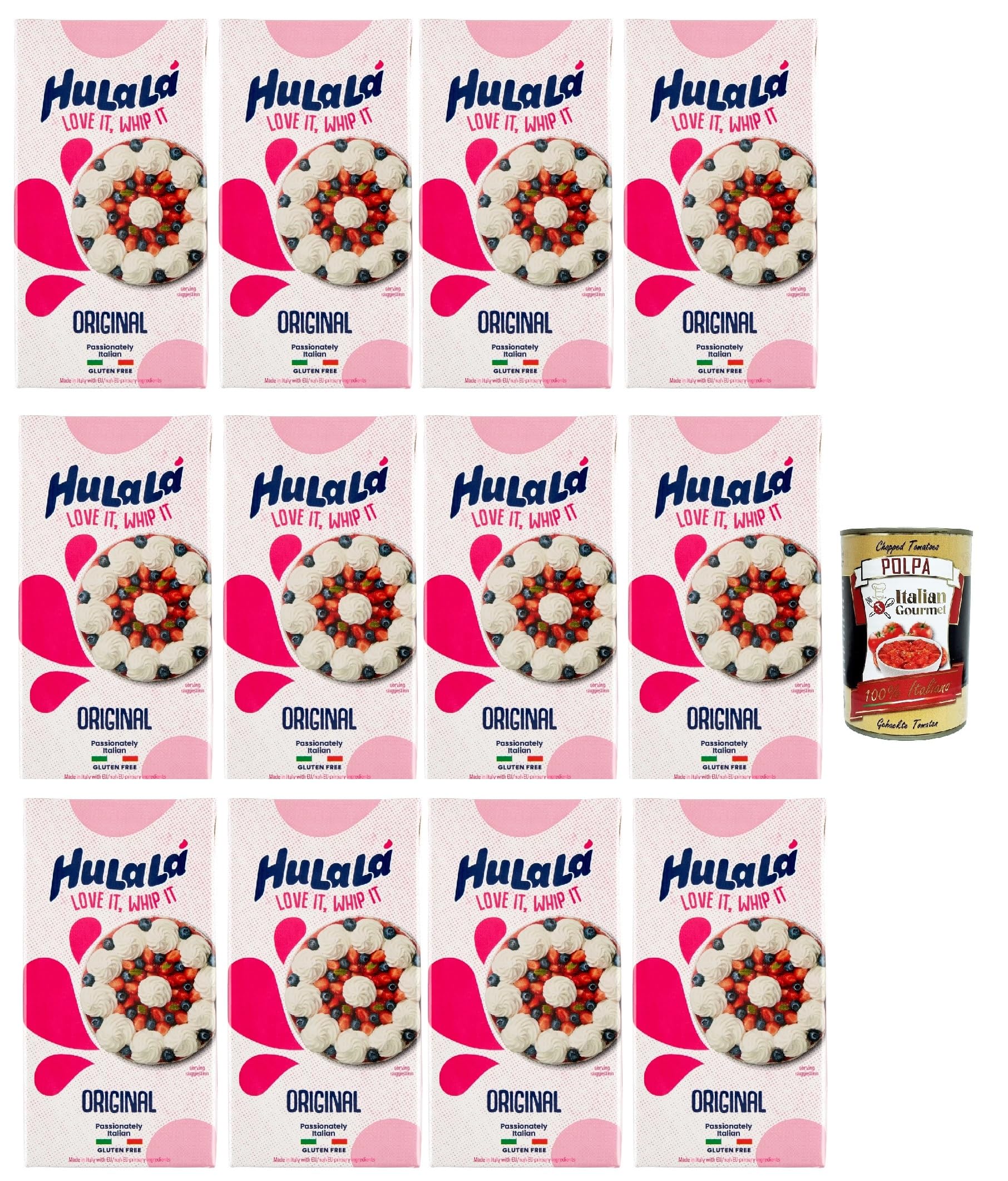 Hulalà Original pflanzliche Schlagcreme UHT 12×500 ml (6 L) aufschlagbar standfest glutenfrei laktosefrei Profi-Qualität